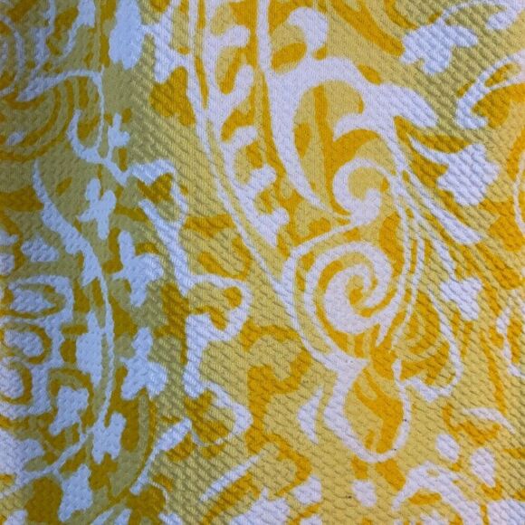 Vince Camuto Keyhole Halter Neckline Yellow Shiftdress, 10. Summer Yellow Paisle - Picture 5 of 12